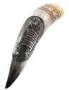 Drinking Horn Engraved Viking Ship