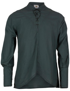 Medieval cotton shirt model Arantir, dark green