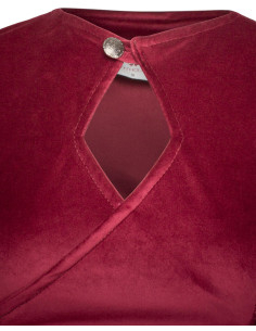 Medieval velvet dress model Antaris, burgundy color 2