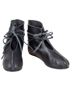 Medieval leather boots model Einhard, black