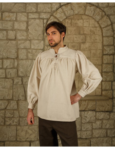 Medieval cotton shirt model Ansgar, natural white