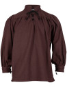 Medieval cotton shirt model Ansgar, brown color