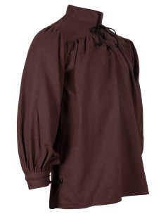 Medieval cotton shirt model Ansgar, brown color 2