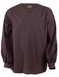 Basic medieval tunic for men in cotton, brown color