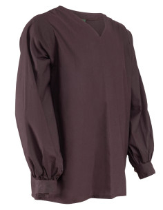 Basic medieval tunic for men in cotton, brown color 2