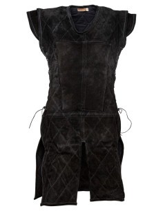 Medieval suede armor model Brandon, black color