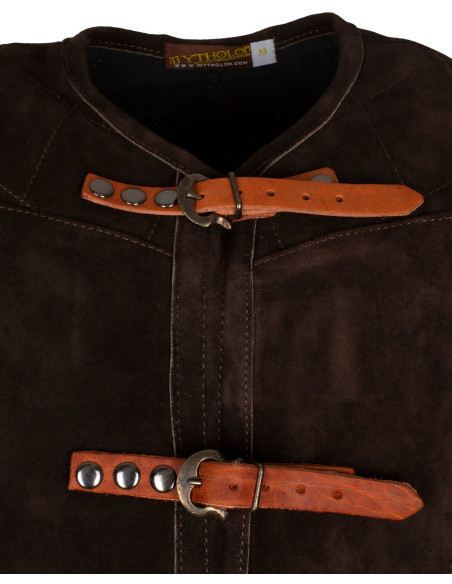 Long medieval vest in suede model...