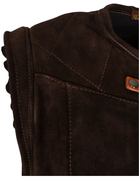 Long medieval vest in suede model...