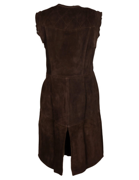 Long medieval vest in suede model...