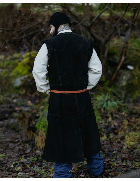 Long medieval vest in suede model...