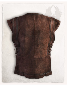 Medieval closed vest made of suede model Penda, brown 2