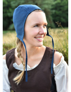 Medieval Peasant Woman Cap, Blue