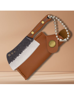 Keychain knife with case and antique finish