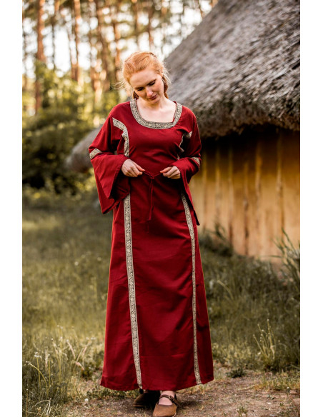 Medieval dress woman model Sophie, Red