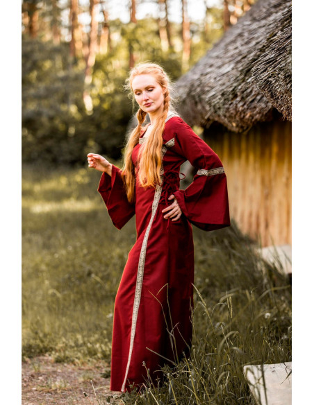 Medieval dress woman model Sophie, Red
