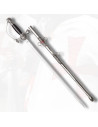 Decorative templar sword with sheath, shiny finish (86 cm.)
