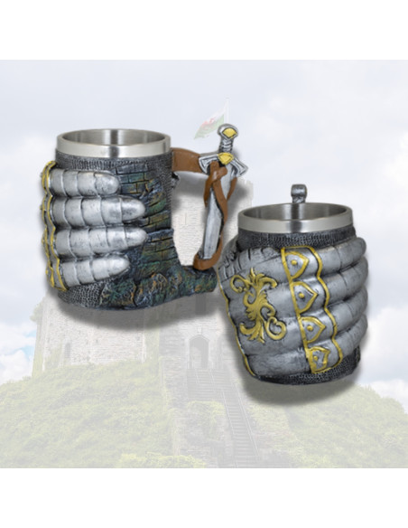 Medieval Mug in Resin Warrior's Hand