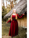 Red tunic long Medieval lady model Scarlet