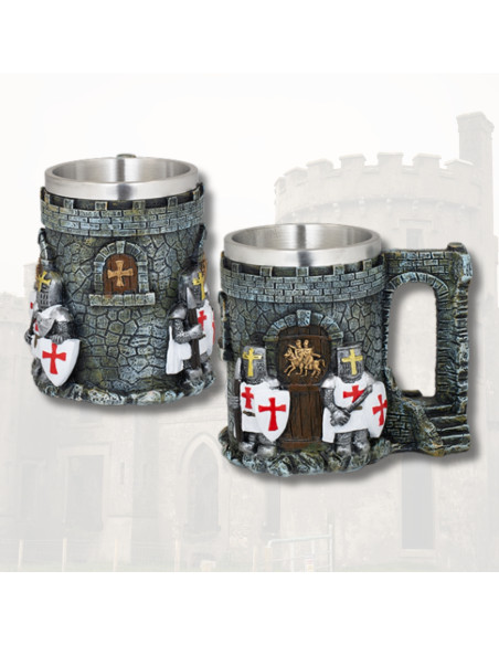 Medieval Mug in Resin Templar Knights