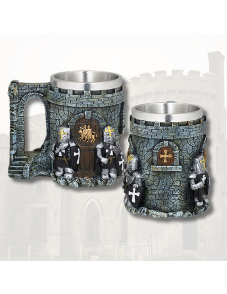 Medieval mug in resin Castle Knights...