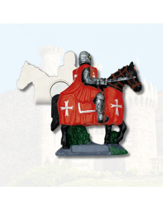 Medieval Resin Magnet Templar Knight on Horseback