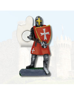 Medieval magnet in resin Red Templar Knight