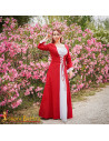 Medieval Princess Cotton Dress - Red and White