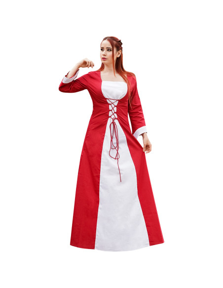 Medieval Princess Cotton Dress - Red...