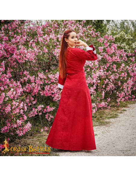 Medieval Princess Cotton Dress - Red...