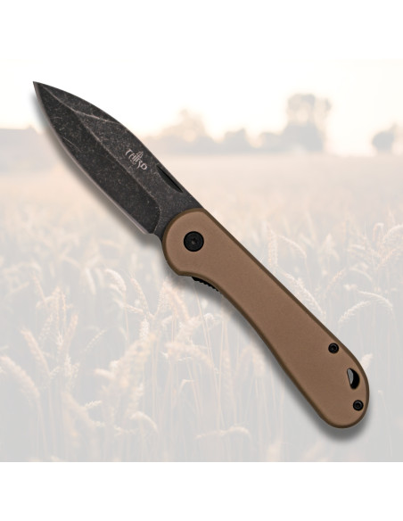 Field knife with stone finish blade...