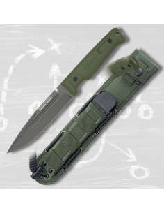 K25 tactical knife with green rubber handle (28.2 cm.)
