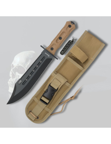 Albainox Coyote Tactical Knife, Black...