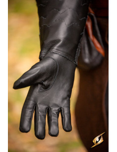 Black medieval scale gloves 2