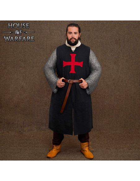 Medieval Crusader Tabard, black color
