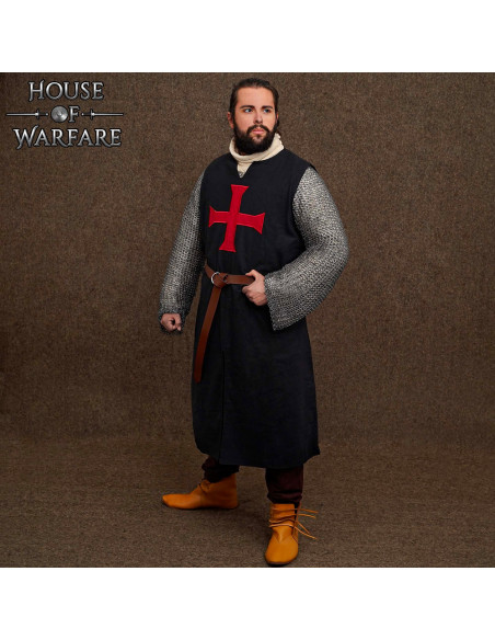 Medieval Crusader Tabard, black color