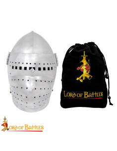 Medieval bascinet with full visor 14th century, 16 gauge