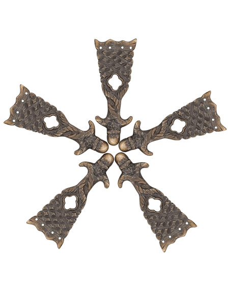 Pack of 5 medieval belt tips brass...