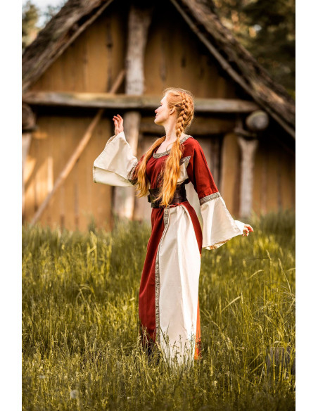 Medieval dress woman Angie, red-white...