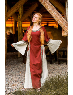Medieval dress woman Angie, red-white natural 2