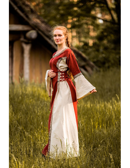 Medieval dress woman Angie, red-white...