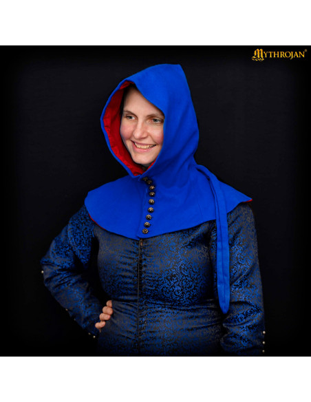 Medieval wool hood with buttons 15th...
