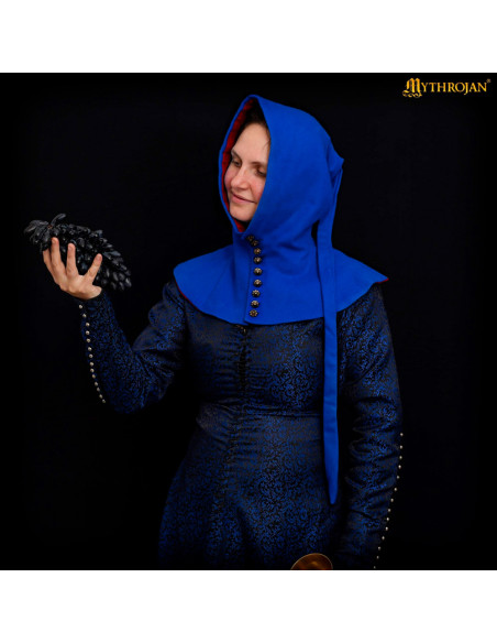 Medieval wool hood with buttons 15th...