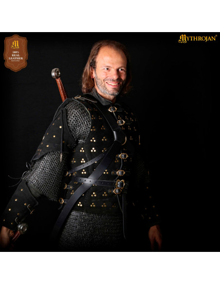 Leather sword sheath model Geralt, black