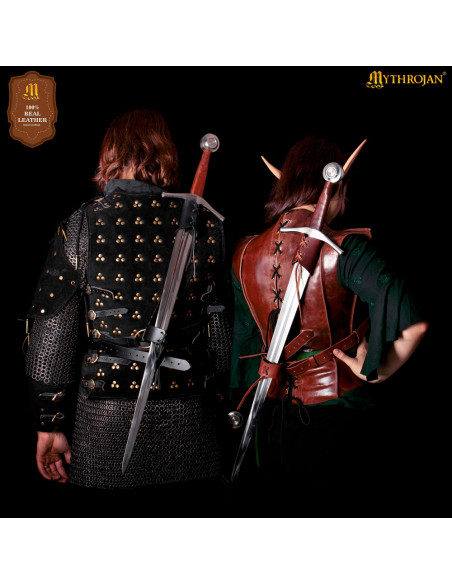 Leather sword sheath model Geralt, black