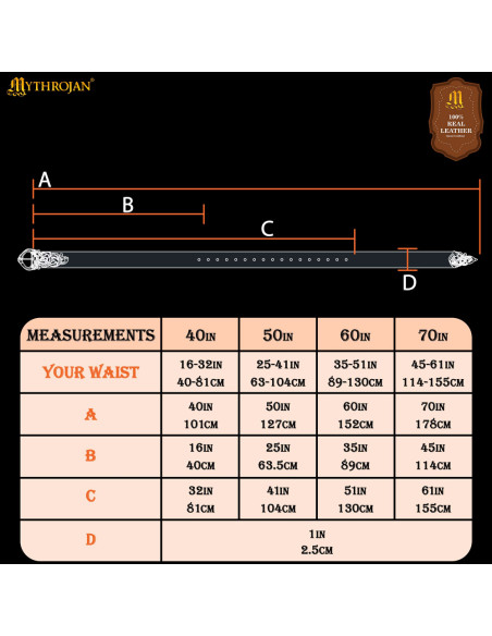 Viking belt in leather Midgard...