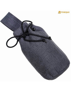 Medieval pouch with cord, gray color