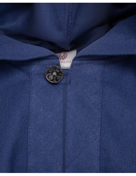 Medieval hood with shoulder cover, blue