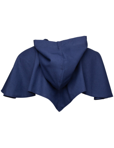Medieval hood with shoulder cover, blue