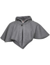 Hood and medieval shoulder cover in gray wool