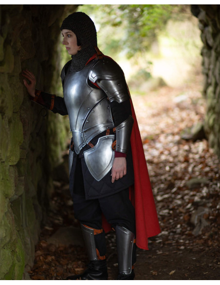 Medieval greaves Nova armor, polished